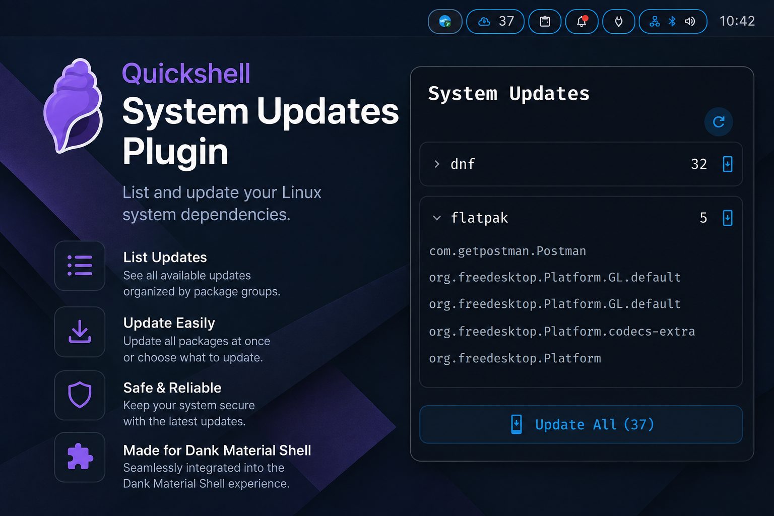 Quickshell System Updates Plugin